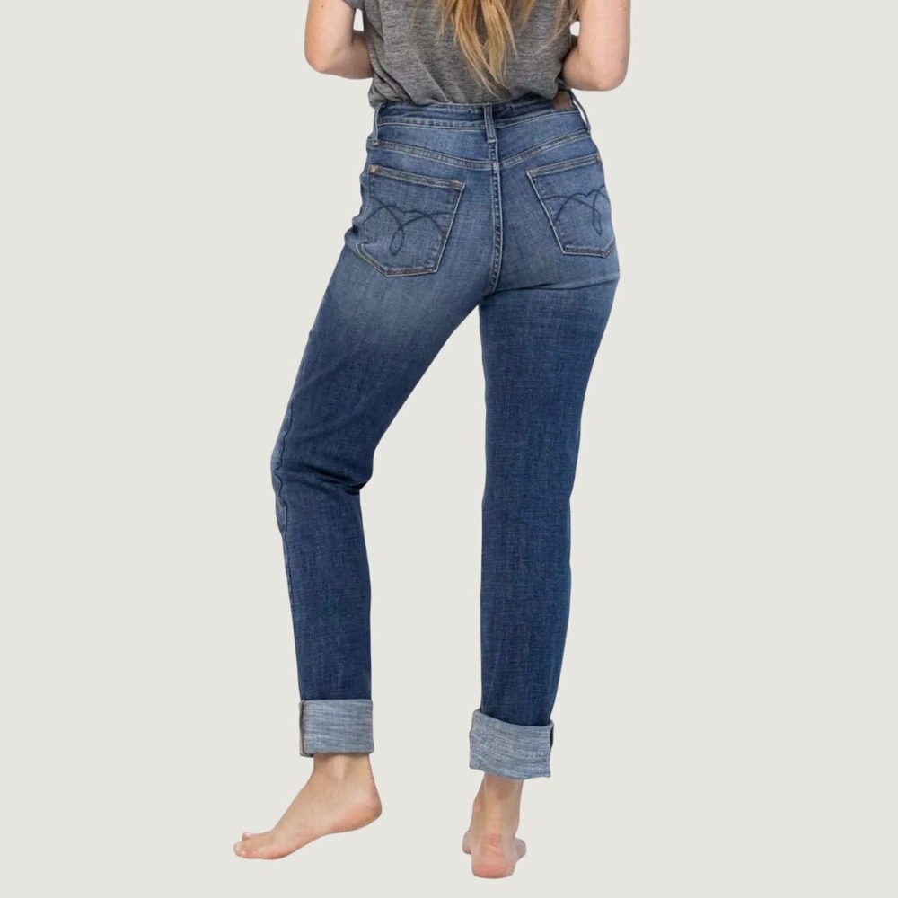 Judy Blue Geneva High Waist Tall Boyfriend Jeans, Size 13/31, Cuffed Or Uncuffed